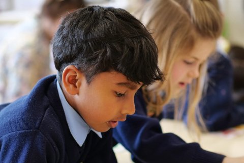 Child reading a book